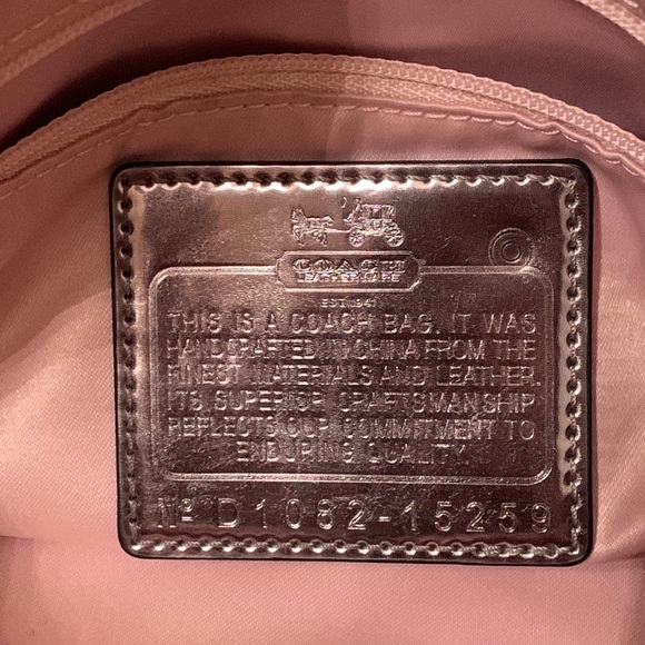 Coach Maggie Leather Metallic Hobo Shoulder Bag Gunmetal Grey 15259 - Picture 11 of 12